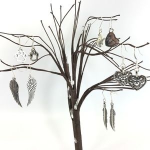 Angels–Feathers–Hearts–Paws Silver Charm Earrings